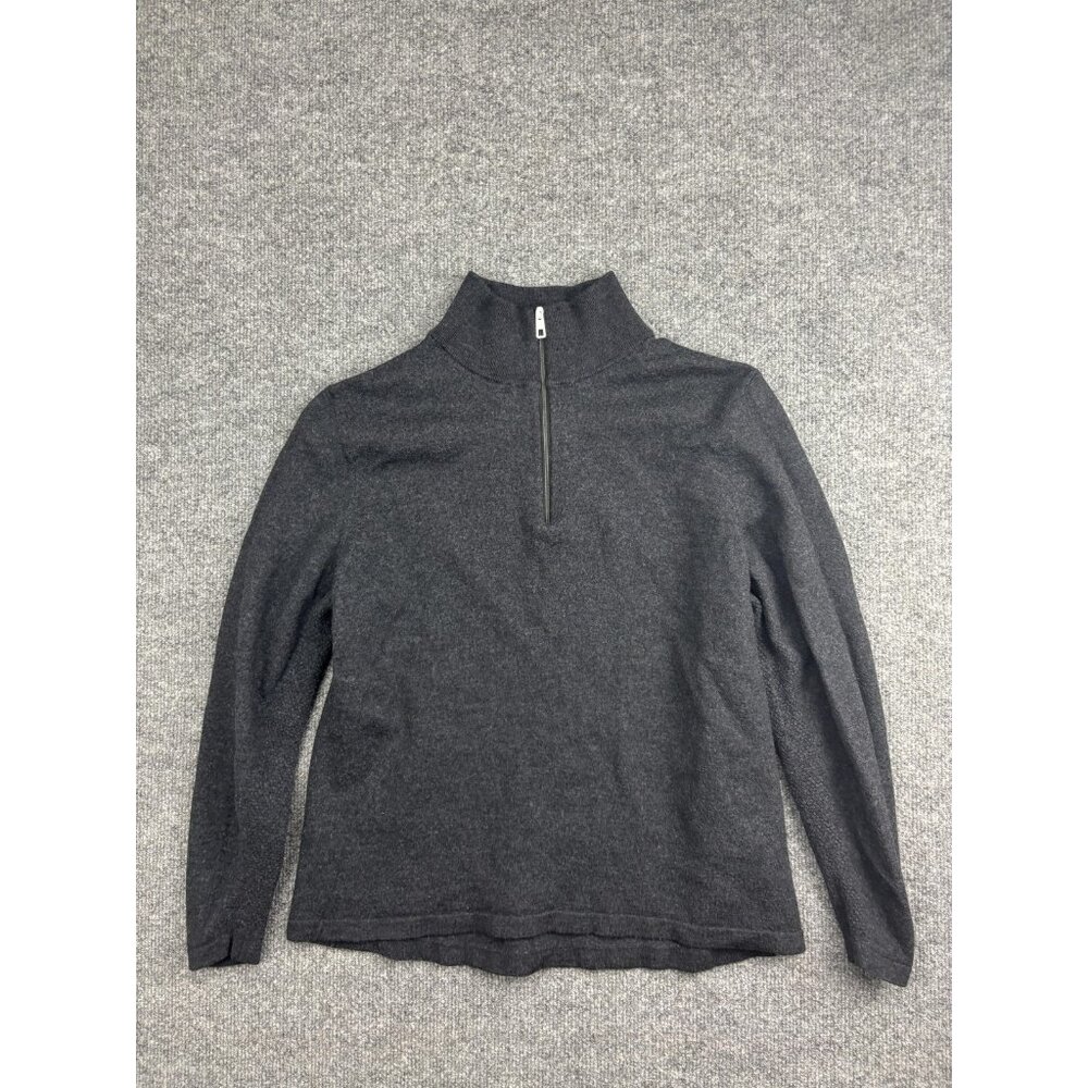 J.Lindeberg Sweater Mens Medium Gray Max Zipped Golf Merino Wool Quarter Zip